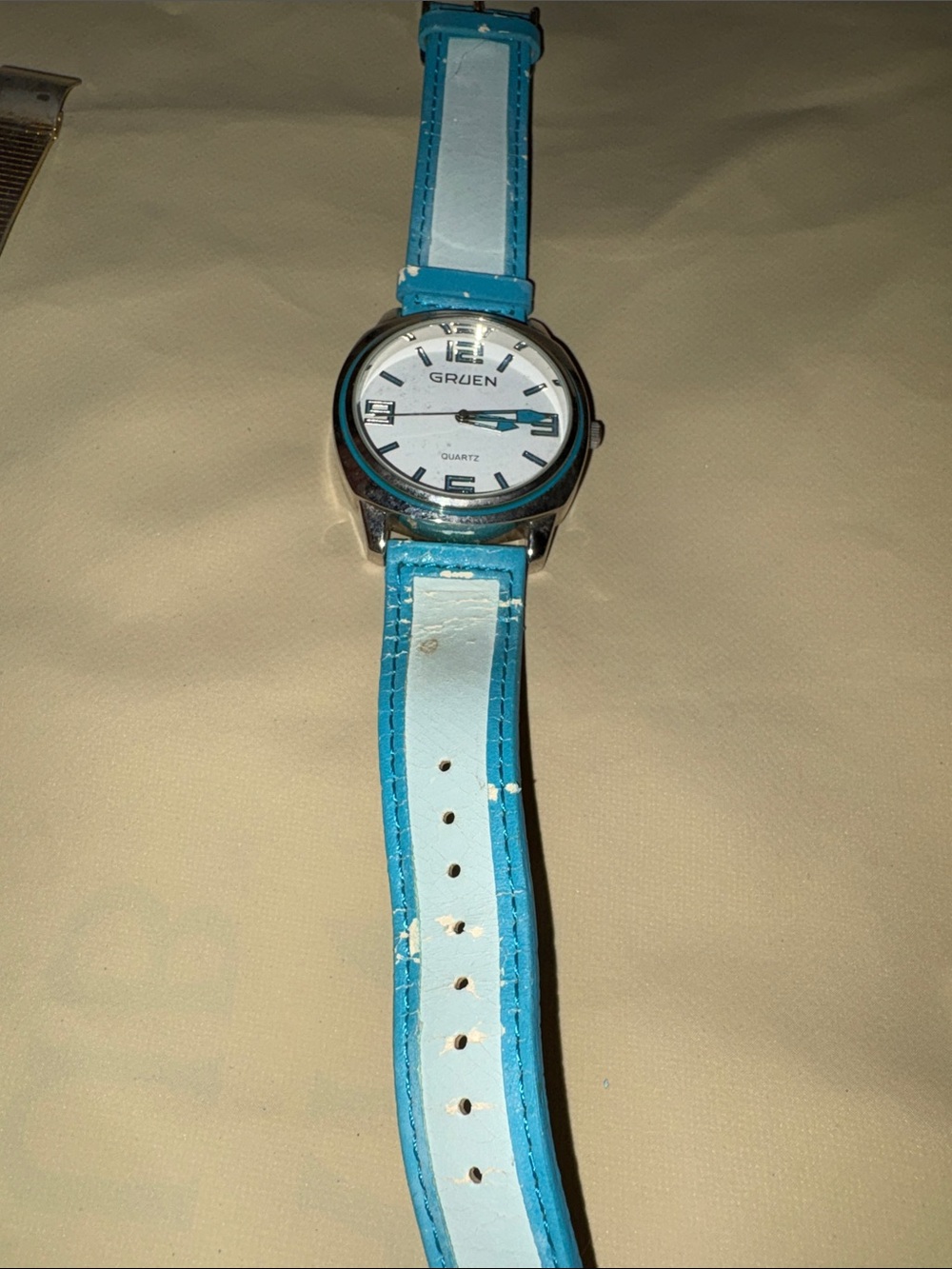 Women's Blue Leather Strap Quartz Watch